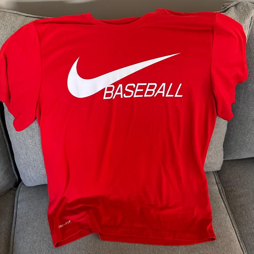 Nike Red Dri-FIT Baseball Tee